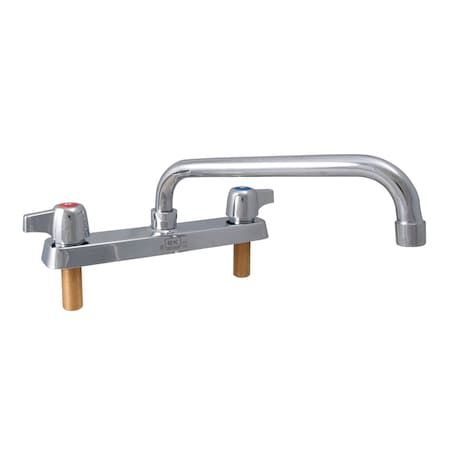Bk Resources Workforce Standard Duty Faucet, 10" Swing Spout, 8" O.C. Deck Mount BK8D-10-G